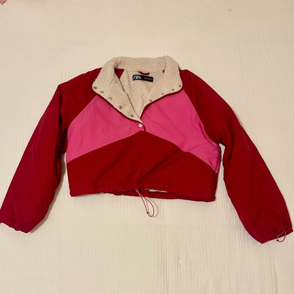 Zara Jackets & Blazers - Zara Faux Shearling Lined Pink Wind Breaker